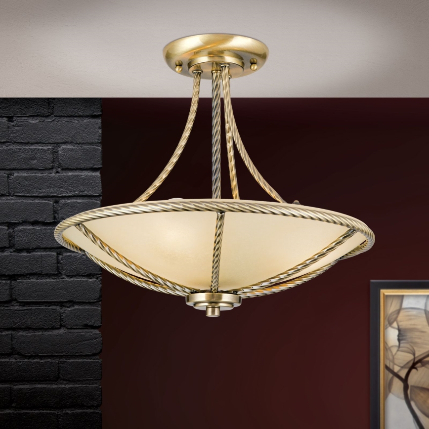 Pendellampe MAURO 3xE27/60W/230V diameter 42 cm bronze
