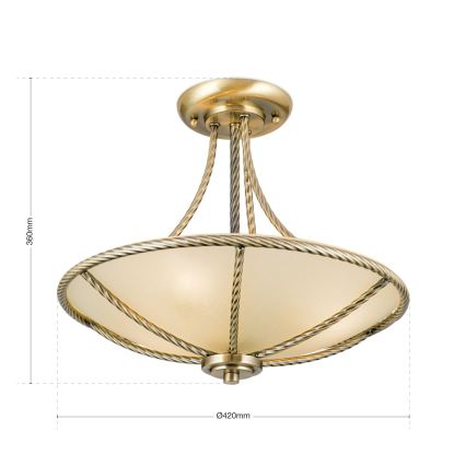 Pendellampe MAURO 3xE27/60W/230V diameter 42 cm bronze