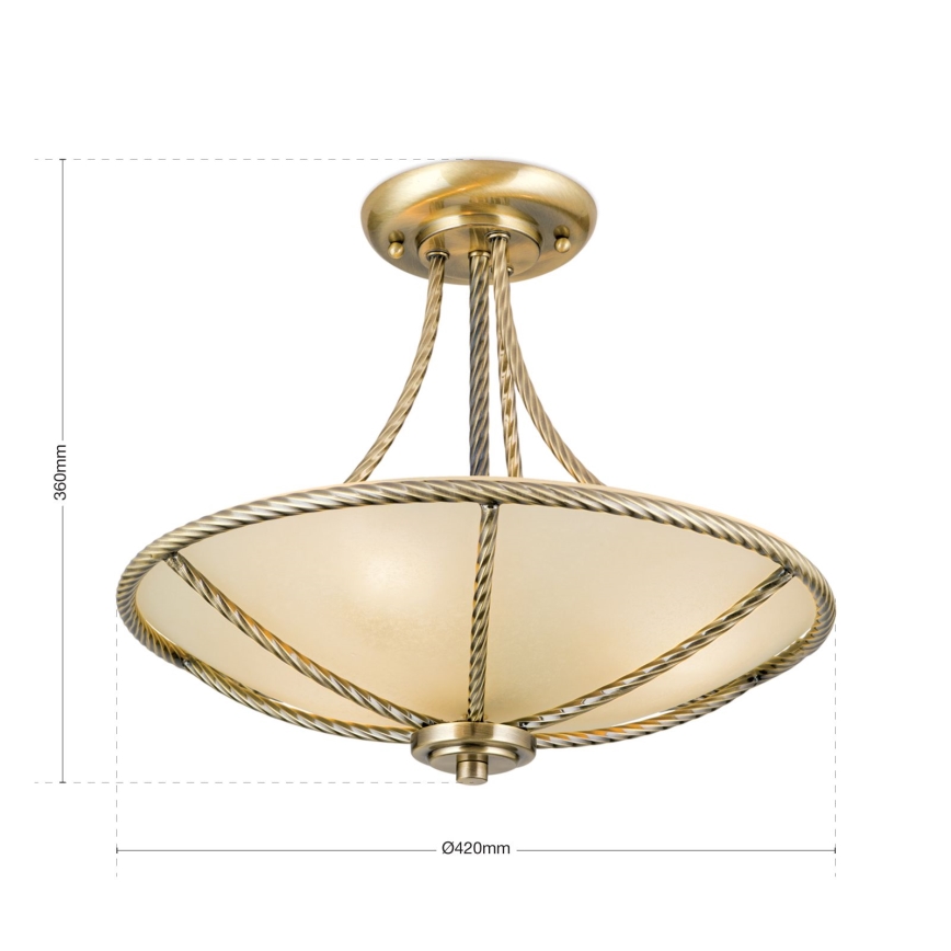Pendellampe MAURO 3xE27/60W/230V diameter 42 cm bronze