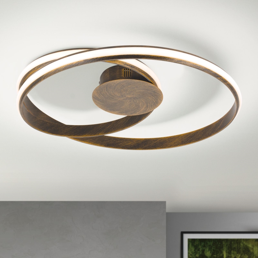 LED loftlampe dæmpbar CIRCUS LED/30W/230V brun/patina