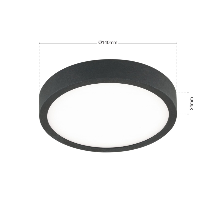 LED loftlampe BULLY LED/12W/230V diameter 14 cm sort