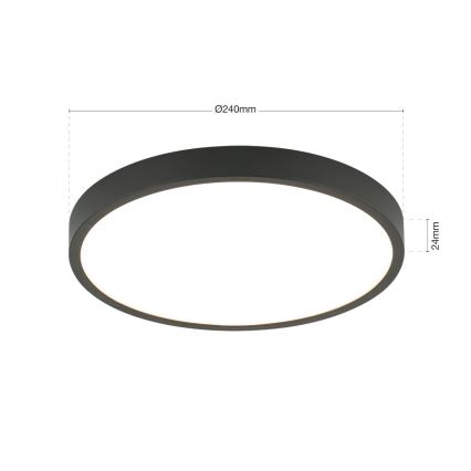 LED loftlampe BULLY LED/24W/230V diameter 24 cm sort