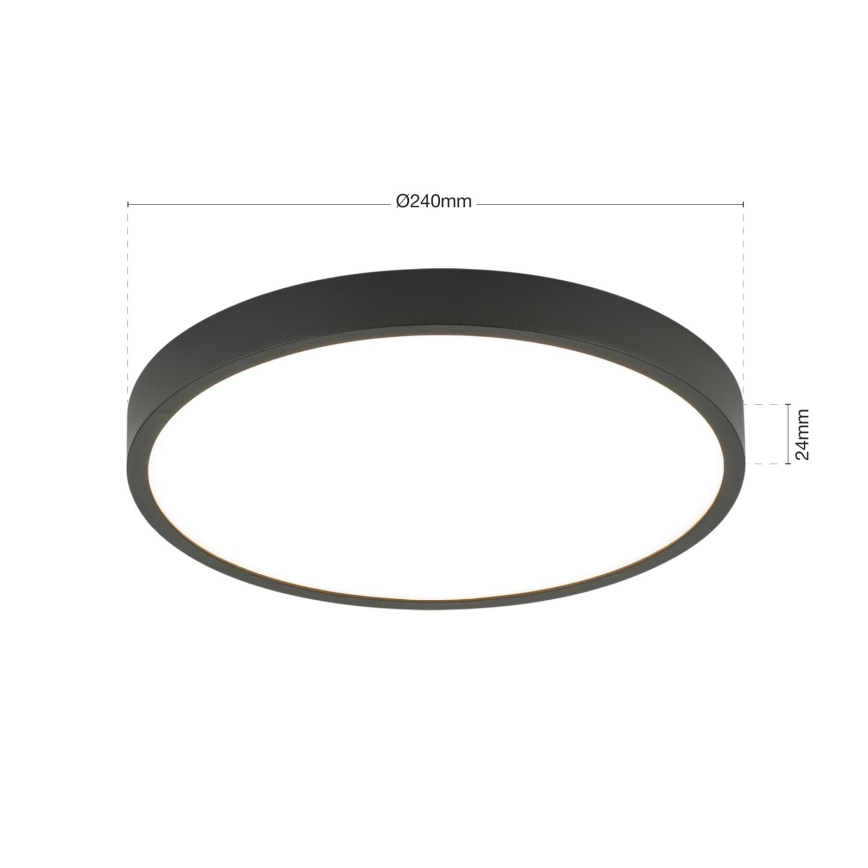 LED loftlampe BULLY LED/24W/230V diameter 24 cm sort