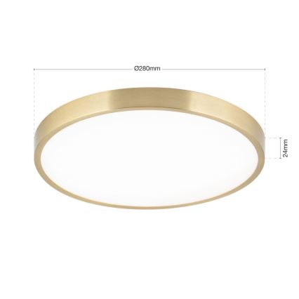 LED loftlampe BULLY LED/28W/230V diameter 28 cm guldfarvet