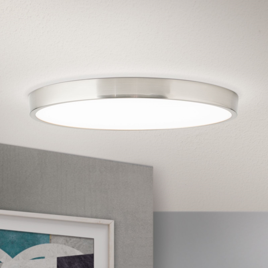 LED loftlampe BULLY LED/28W/230V diameter 28 cm mat krom