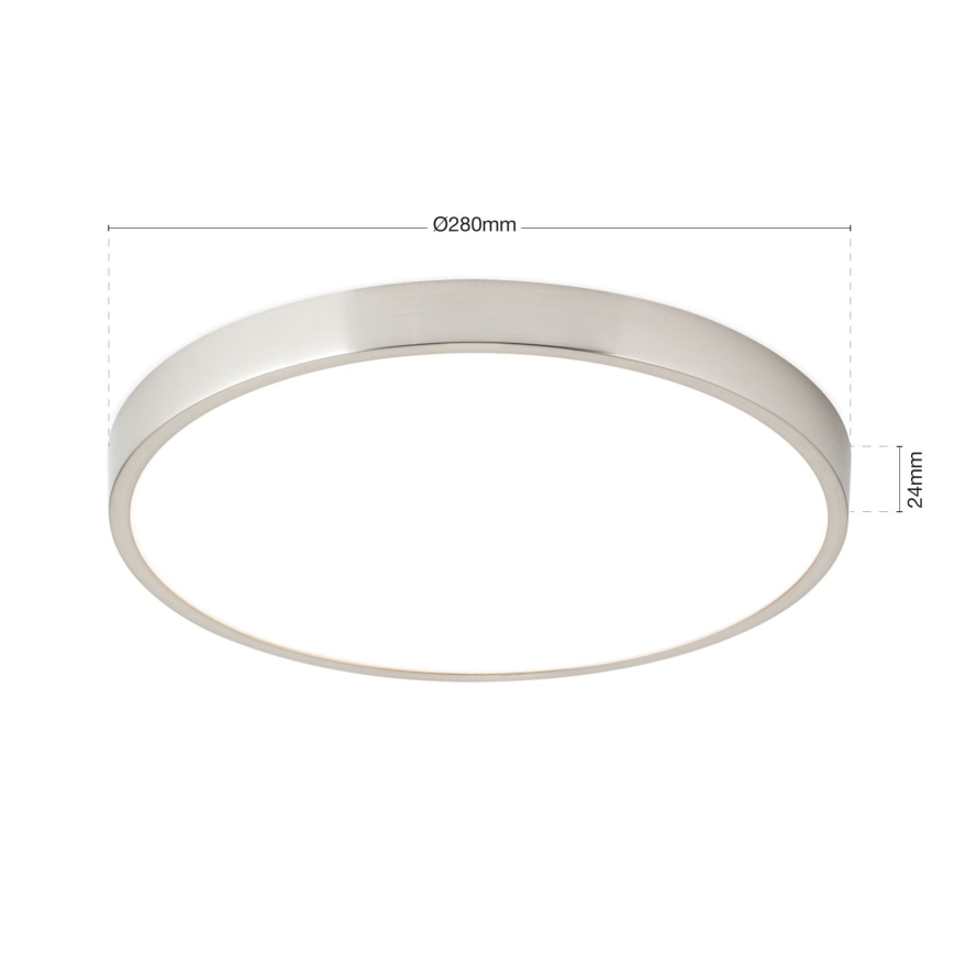 LED loftlampe BULLY LED/28W/230V diameter 28 cm mat krom