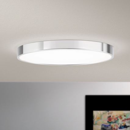 LED loftlampe BULLY LED/28W/230V diameter 28 cm skinnende krom