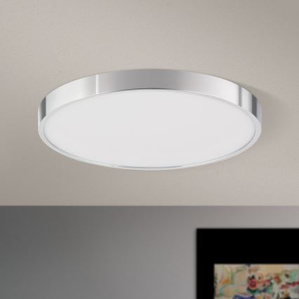 LED loftlampe BULLY LED/28W/230V diameter 28 cm skinnende krom