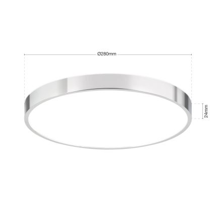 LED loftlampe BULLY LED/28W/230V diameter 28 cm skinnende krom