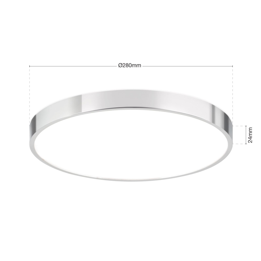 LED loftlampe BULLY LED/28W/230V diameter 28 cm skinnende krom