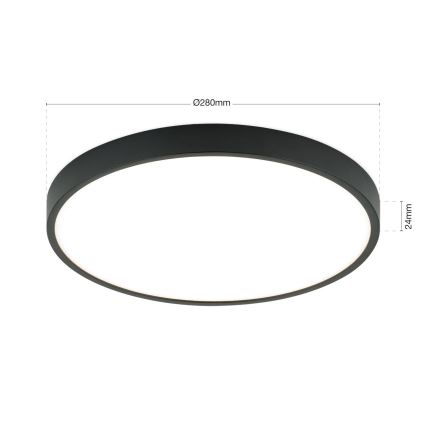 LED loftlampe BULLY LED/28W/230V diameter 28 cm sort