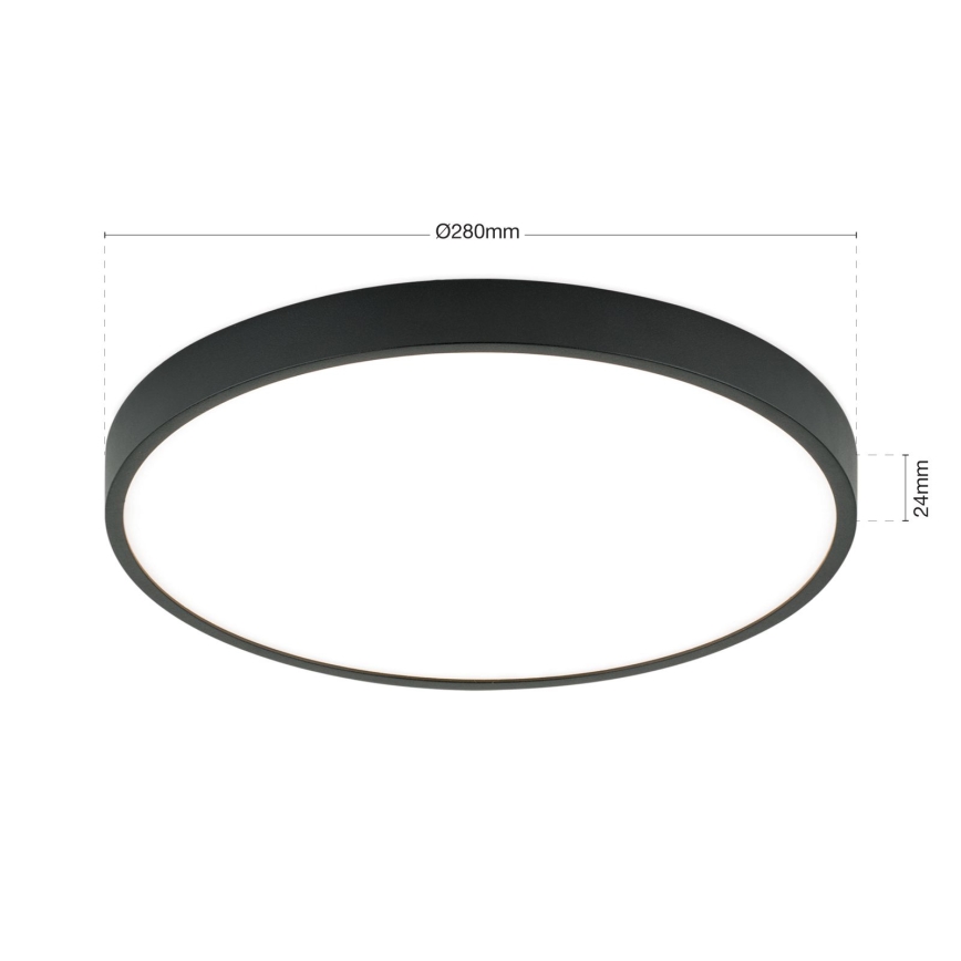 LED loftlampe BULLY LED/28W/230V diameter 28 cm sort