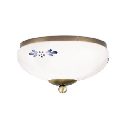 Loftlampe LANDHAUS 1xE27/60W/230V Ø 21 cm bronze/hvid/blå