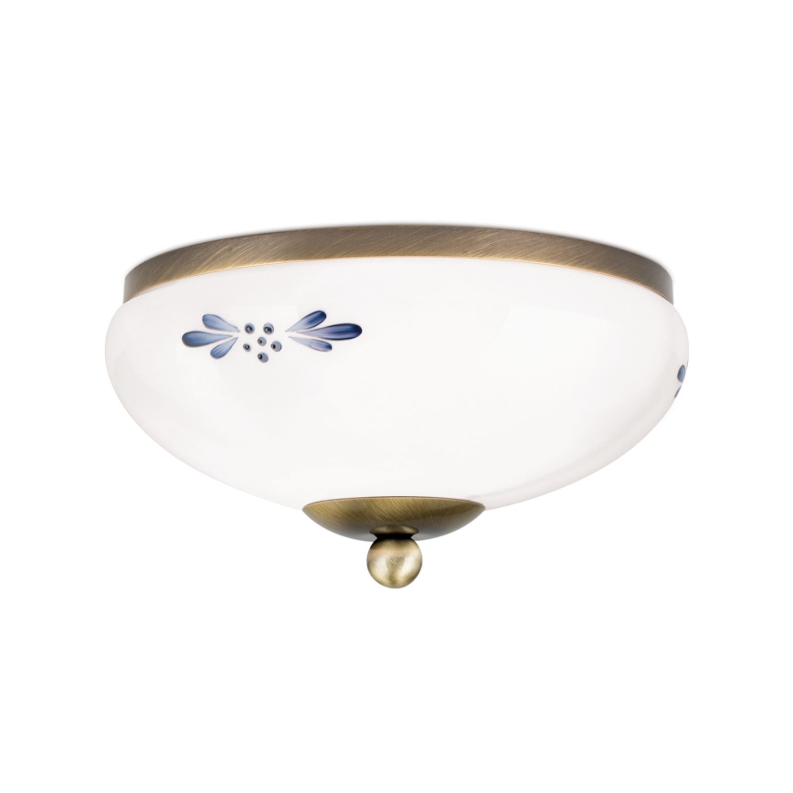 Loftlampe LANDHAUS 1xE27/60W/230V Ø 21 cm bronze/hvid/blå