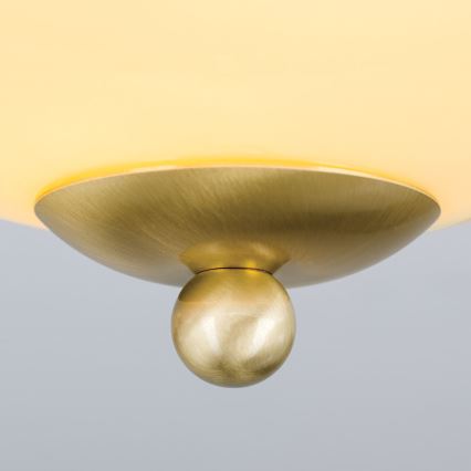 Loftlampe LANDHAUS 1xE27/60W/230V Ø 21 cm messing/beige/grøn