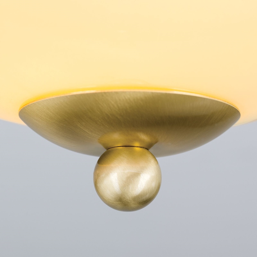 Loftlampe LANDHAUS 1xE27/60W/230V Ø 21 cm messing/beige/grøn