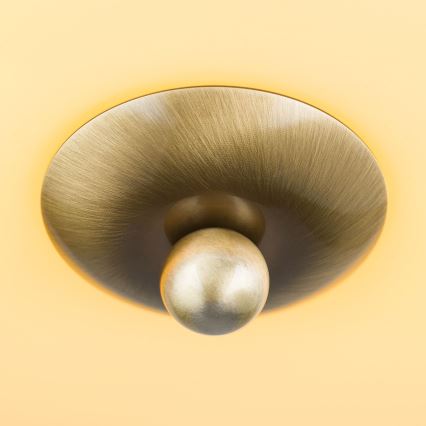 Loftlampe LANDHAUS 2xE27/60W/230V diameter 28 cm messing/beige