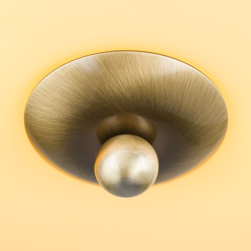 Loftlampe LANDHAUS 2xE27/60W/230V diameter 28 cm messing/beige
