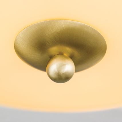 Loftlampe LANDHAUS 3xE27/60W/230V Ø 35 cm messing/beige/grøn
