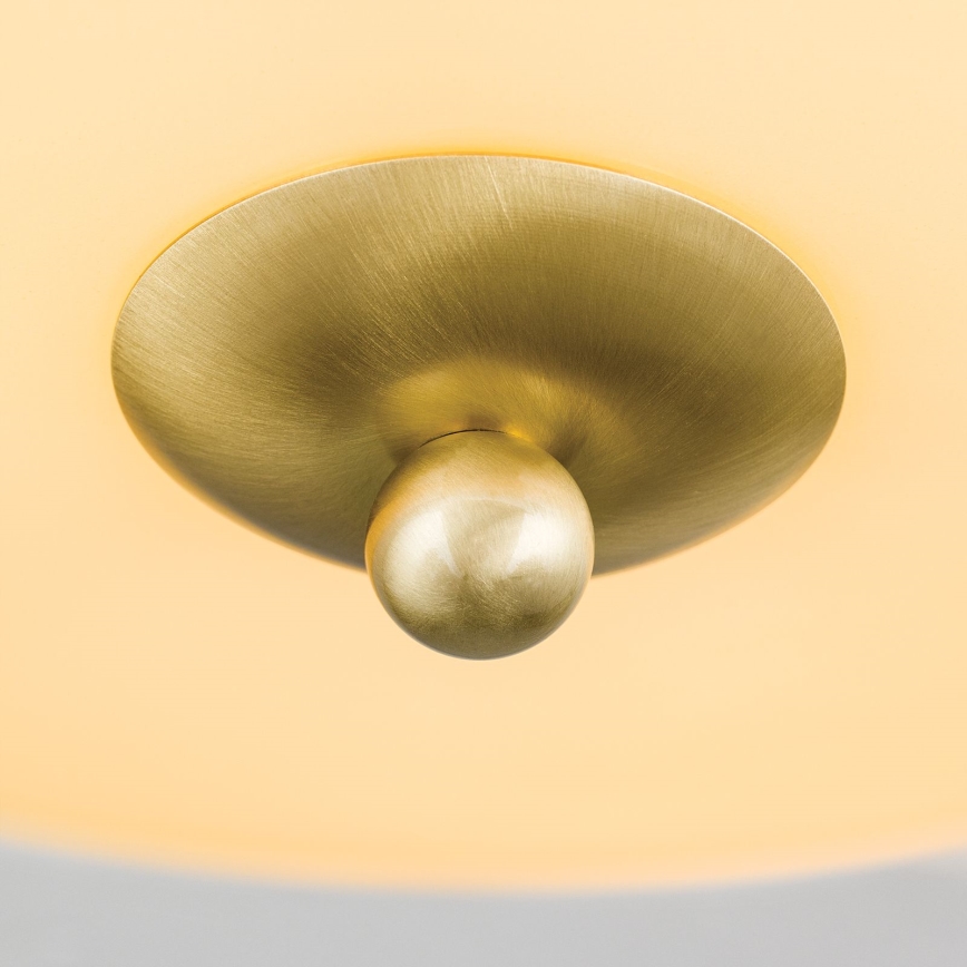 Loftlampe LANDHAUS 3xE27/60W/230V Ø 35 cm messing/beige/grøn