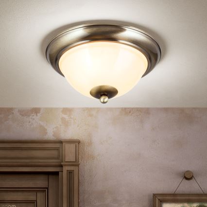 Loftlampe AUSTRIAN OLD LAMP 2xE27/60W/230V diameter 27 cm bronze/beige