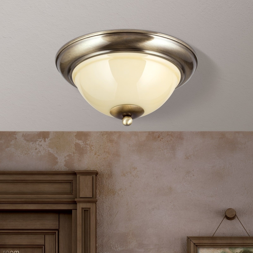 Loftlampe AUSTRIAN OLD LAMP 2xE27/60W/230V diameter 27 cm bronze/beige