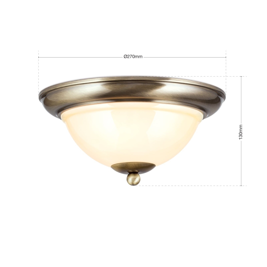 Loftlampe AUSTRIAN OLD LAMP 2xE27/60W/230V diameter 27 cm bronze/beige