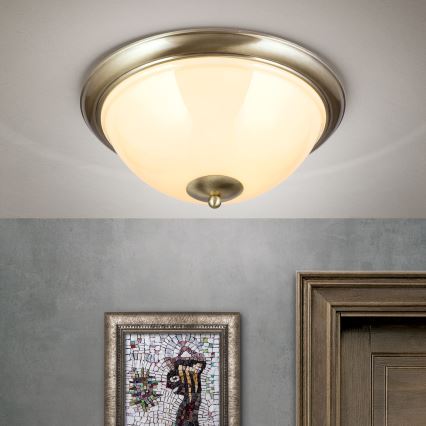 Loftlampe AUSTRIAN OLD LAMP 3xE27/60W/230V diameter 50 cm bronze/beige