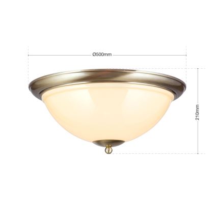 Loftlampe AUSTRIAN OLD LAMP 3xE27/60W/230V diameter 50 cm bronze/beige