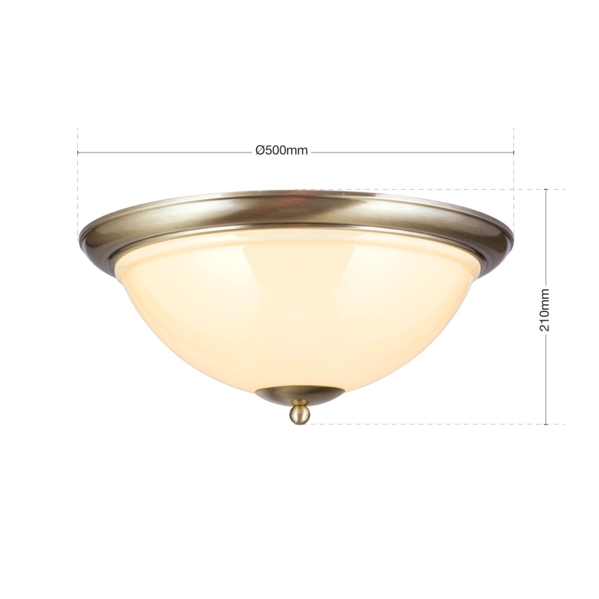 Loftlampe AUSTRIAN OLD LAMP 3xE27/60W/230V diameter 50 cm bronze/beige