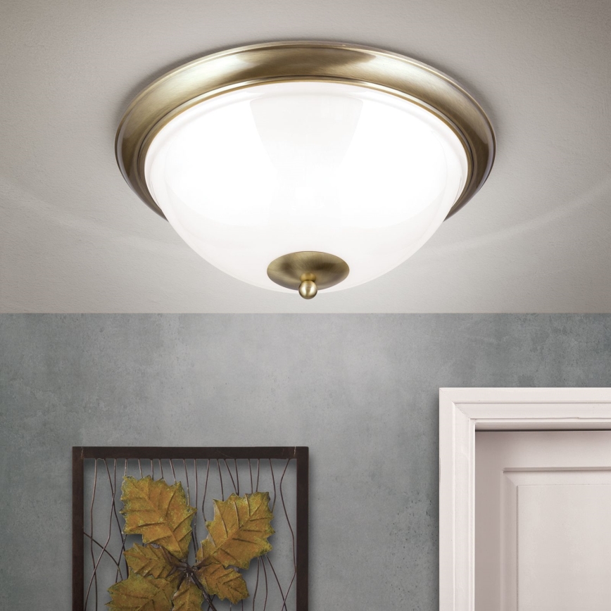 Loftlampe AUSTRIAN OLD LAMP 3xE27/60W/230V diameter 50 cm bronze/hvid