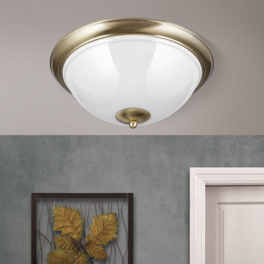Loftlampe AUSTRIAN OLD LAMP 3xE27/60W/230V diameter 50 cm bronze/hvid
