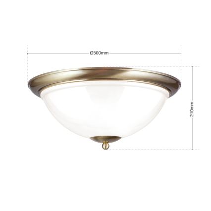 Loftlampe AUSTRIAN OLD LAMP 3xE27/60W/230V diameter 50 cm bronze/hvid