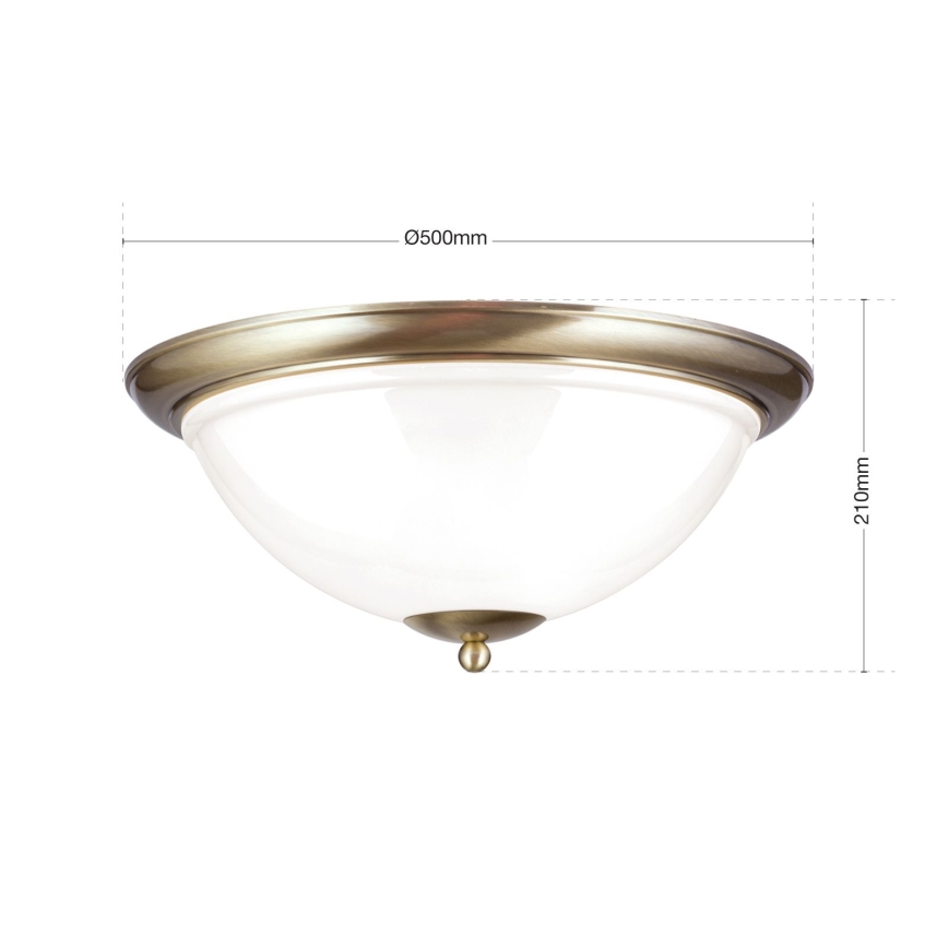 Loftlampe AUSTRIAN OLD LAMP 3xE27/60W/230V diameter 50 cm bronze/hvid