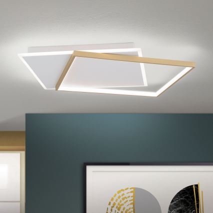 LED loftlampe dæmpbar EMANUEL LED/50W/230V hvid/guldfarvet