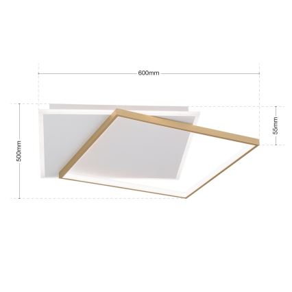 LED loftlampe dæmpbar EMANUEL LED/50W/230V hvid/guldfarvet