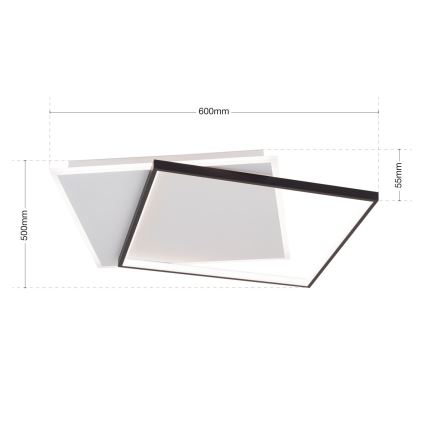 LED loftlampe dæmpbar EMANUEL LED/50W/230V hvid/sort