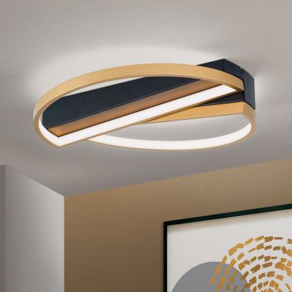 LED loftlampe dæmpbar OLGA LED/28W/230V guldfarvet/sort