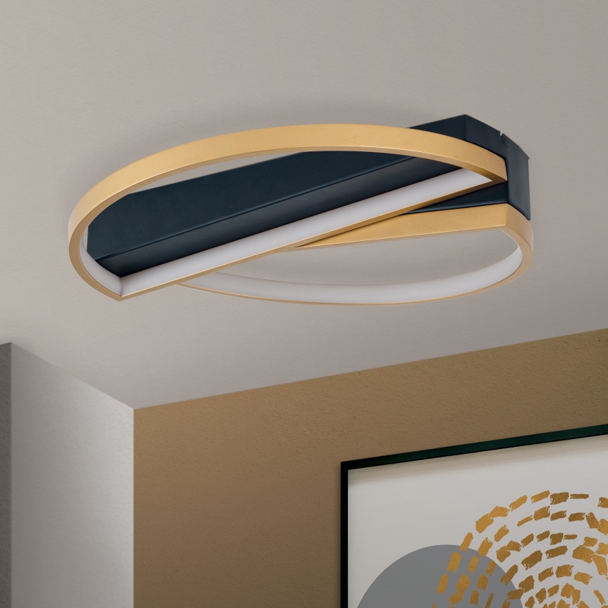 LED loftlampe dæmpbar OLGA LED/28W/230V guldfarvet/sort