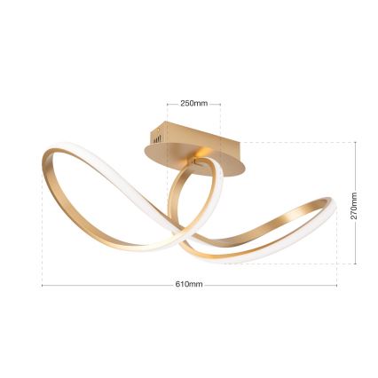 LED loftlampe dæmpbar CIRCUS LED/30W/230V guldfarvet
