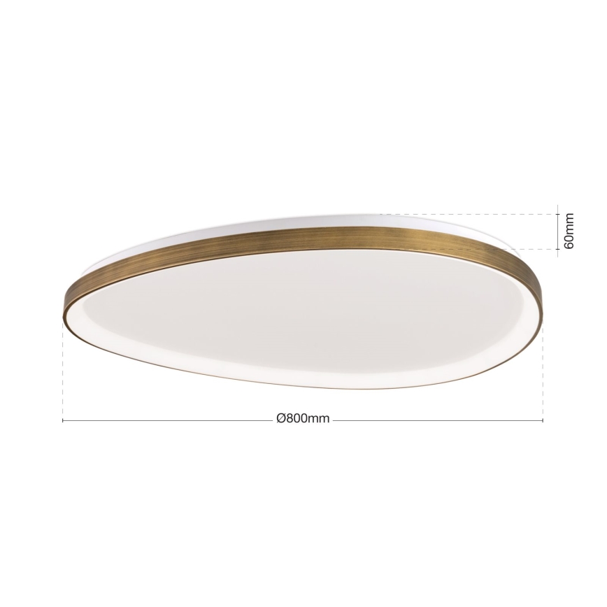 LED loftlampe CHARLIE LED/72W/230V diameter 80 cm guldfarvet