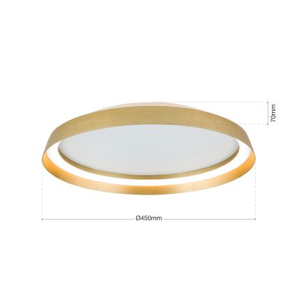 LED loftlampe dæmpbar MANTA LED/38W/230V 2700/3000/4000K diameter 45 cm guldfarvet