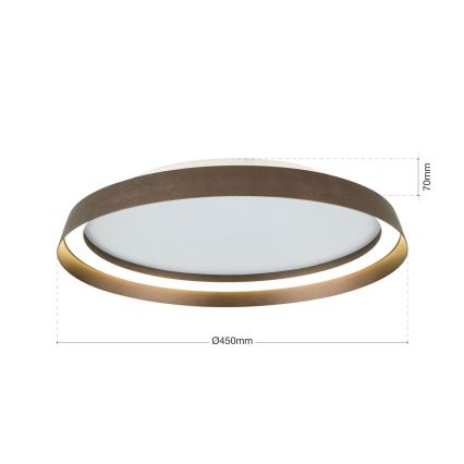 LED loftlampe dæmpbar MANTA LED/38W/230V 2700/3000/4000K diameter 45 cm brun