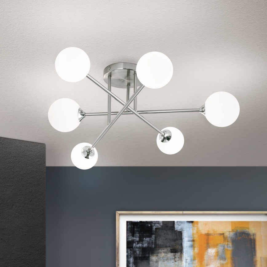 Loftlampe SNOWWHITE 6xG9/20W/230V diameter 84 cm mat krom