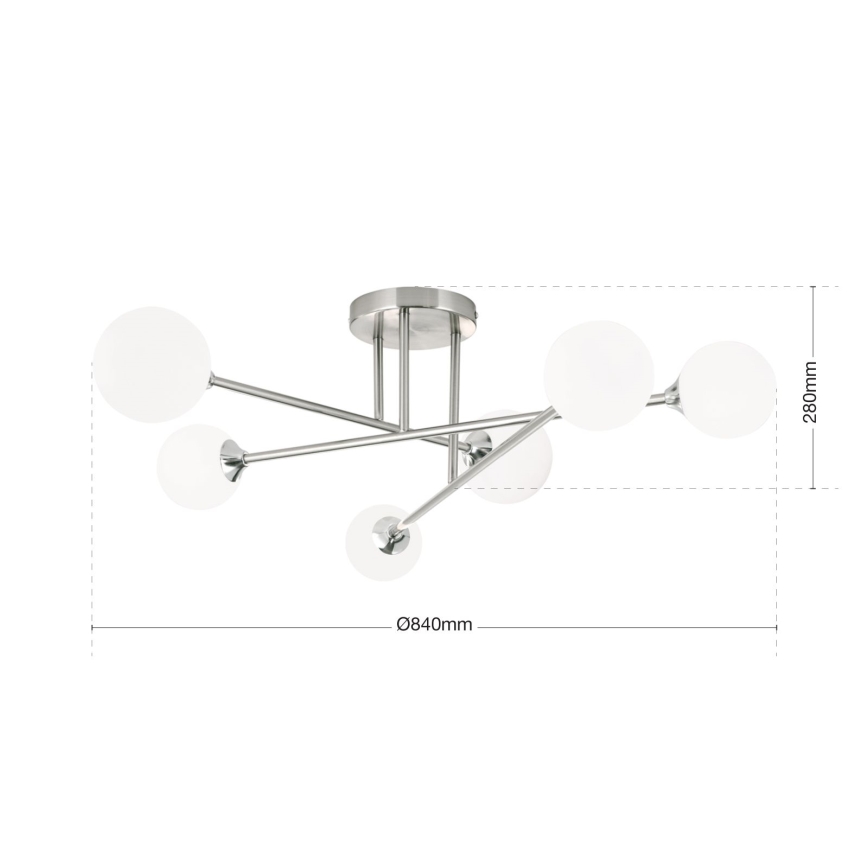 Loftlampe SNOWWHITE 6xG9/20W/230V diameter 84 cm mat krom