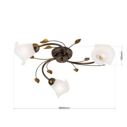 Loftlampe SISI 3xE14/40W/230V diameter 60 cm bronze/patina