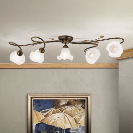 Loftlampe SISI 5xE14/40W/230V bronze/patina