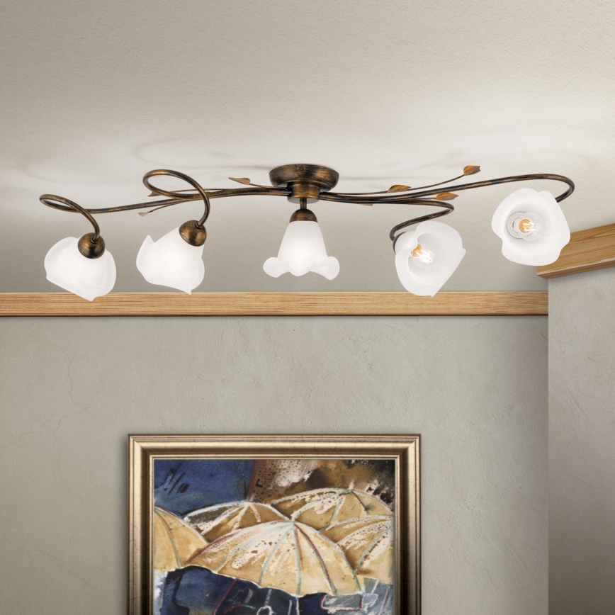 Loftlampe SISI 5xE14/40W/230V bronze/patina