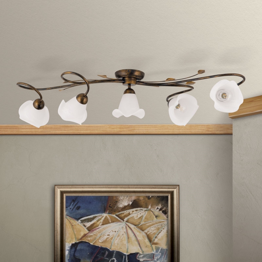 Loftlampe SISI 5xE14/40W/230V bronze/patina