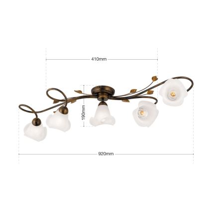 Loftlampe SISI 5xE14/40W/230V bronze/patina